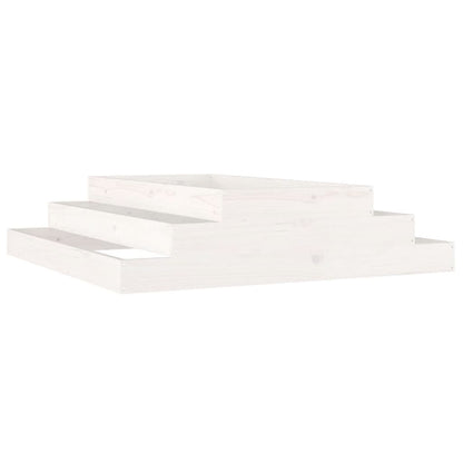 vidaXL Jardinière blanche 110x110x27 cm Bois de pin massif