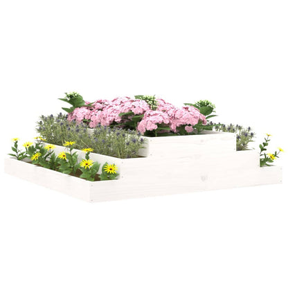 vidaXL Jardinière blanche 110x110x27 cm Bois de pin massif