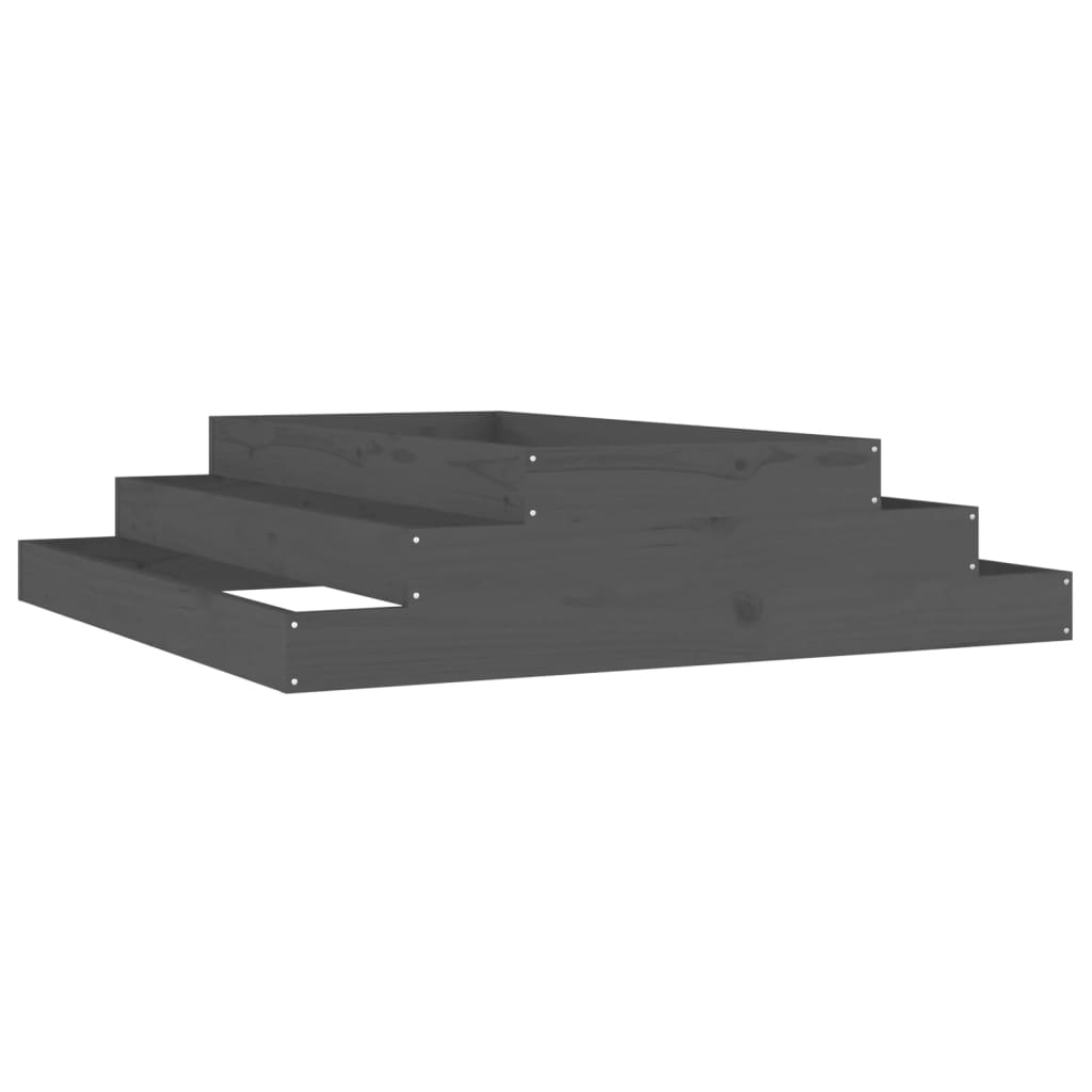 vidaXL Jardinière Gris 110x110x27 cm Bois de pin massif