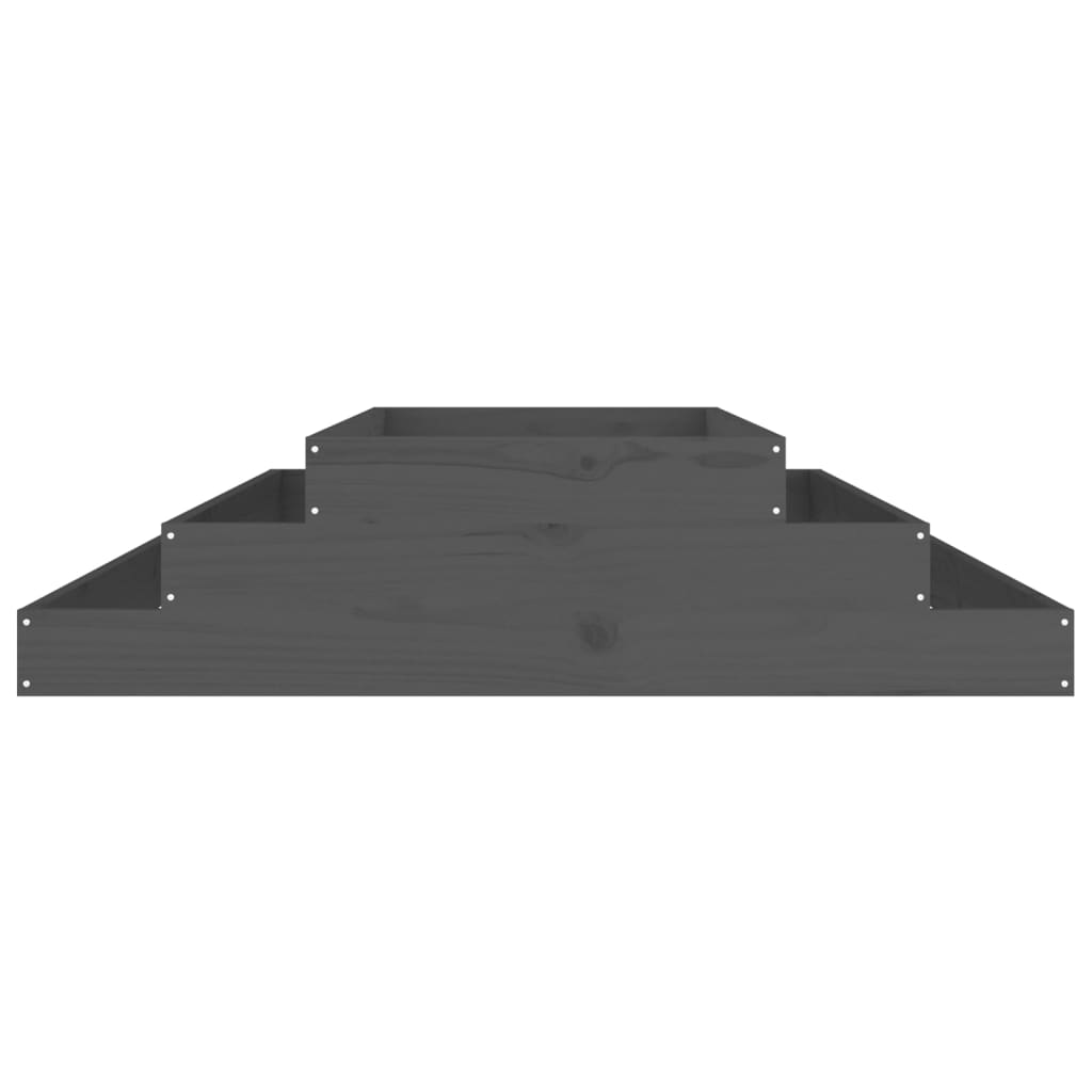 vidaXL Jardinière Gris 110x110x27 cm Bois de pin massif