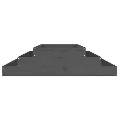 vidaXL Jardinière Gris 110x110x27 cm Bois de pin massif