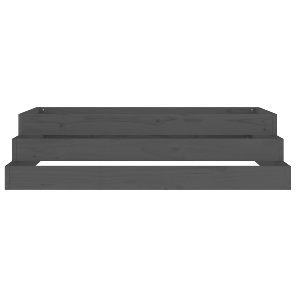 vidaXL Jardinière Gris 110x110x27 cm Bois de pin massif