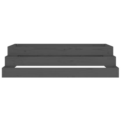vidaXL Jardinière Gris 110x110x27 cm Bois de pin massif