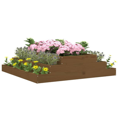 vidaXL Jardinière Bois de pin massif Marron miel 110x110x27 cm