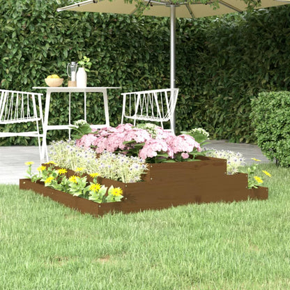 vidaXL Jardinière Bois de pin massif Marron miel 110x110x27 cm