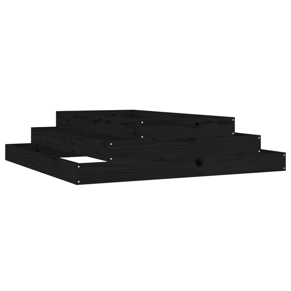 vidaXL Jardinière noire 110x110x27 cm Bois de pin massif