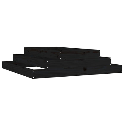 vidaXL Jardinière noire 110x110x27 cm Bois de pin massif