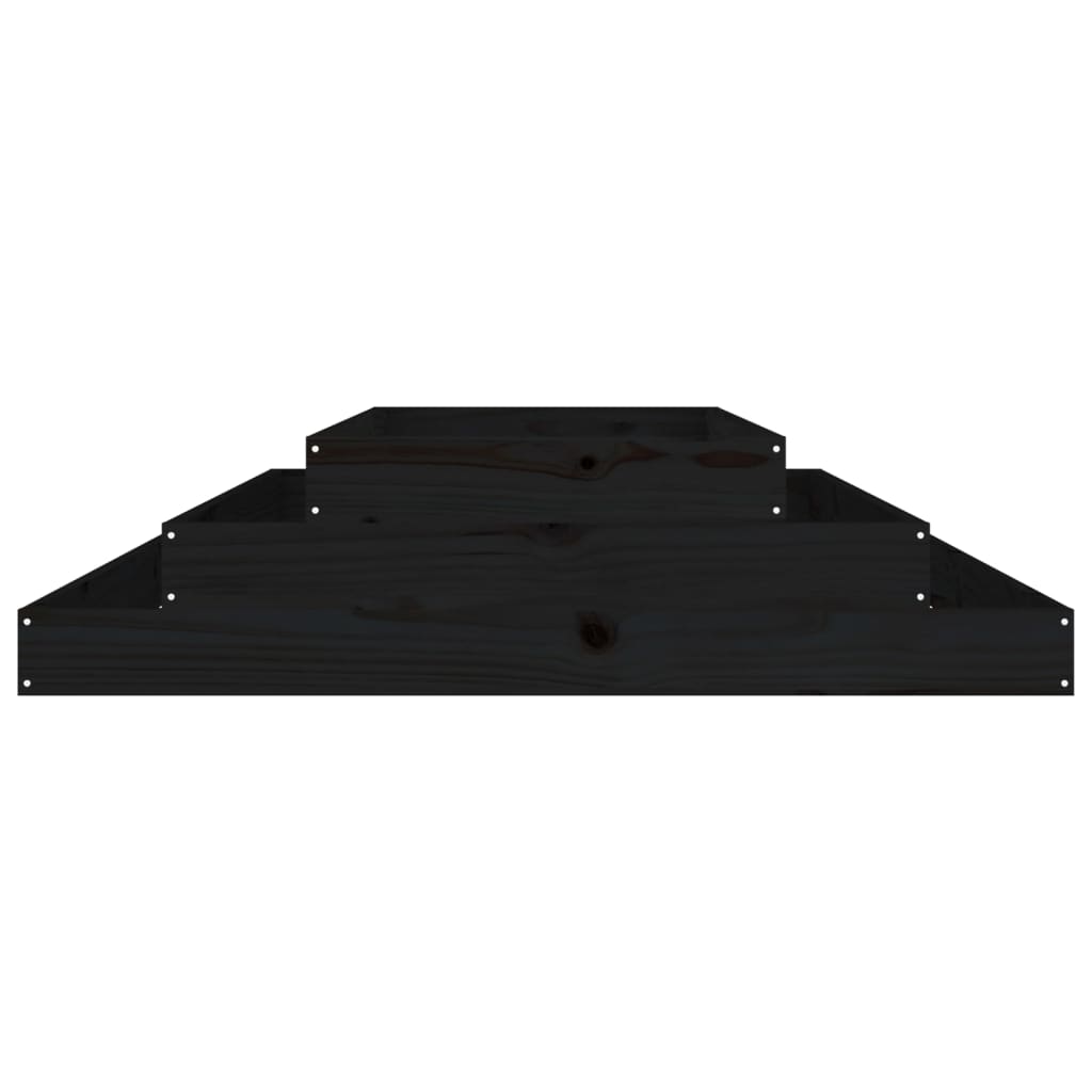 vidaXL Jardinière noire 110x110x27 cm Bois de pin massif