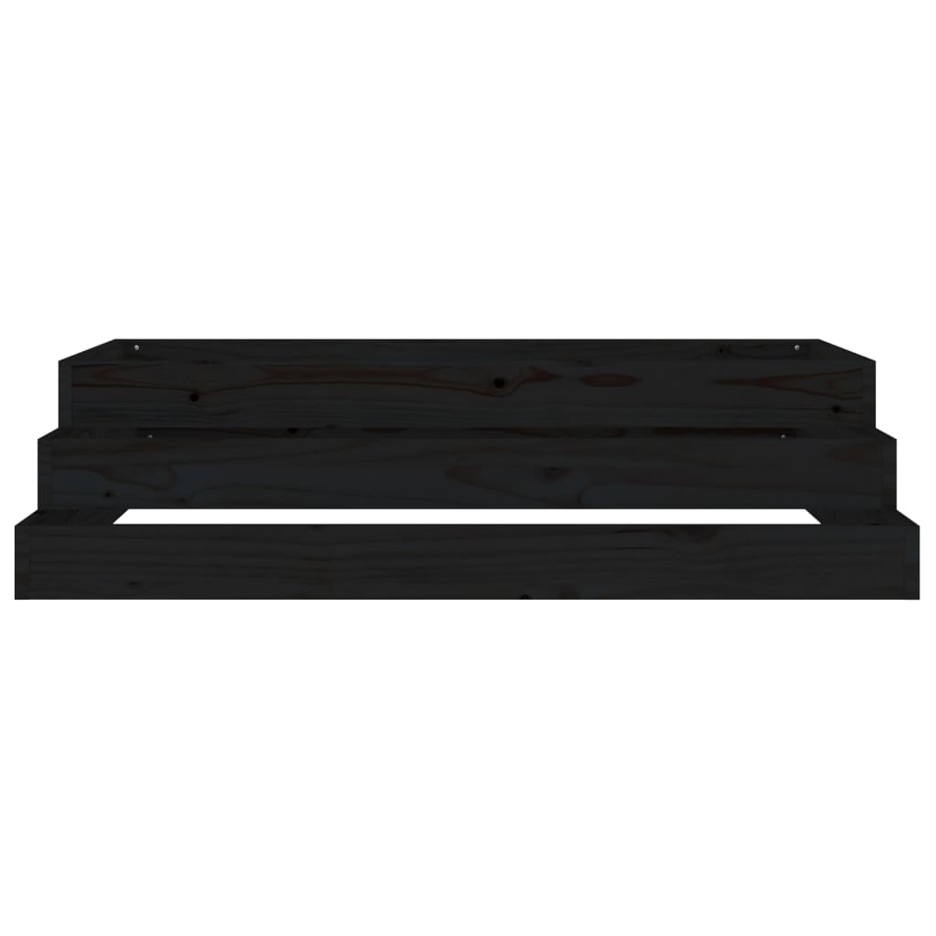 vidaXL Jardinière noire 110x110x27 cm Bois de pin massif