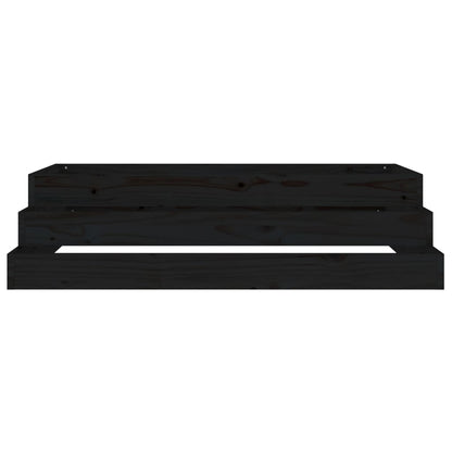vidaXL Jardinière noire 110x110x27 cm Bois de pin massif