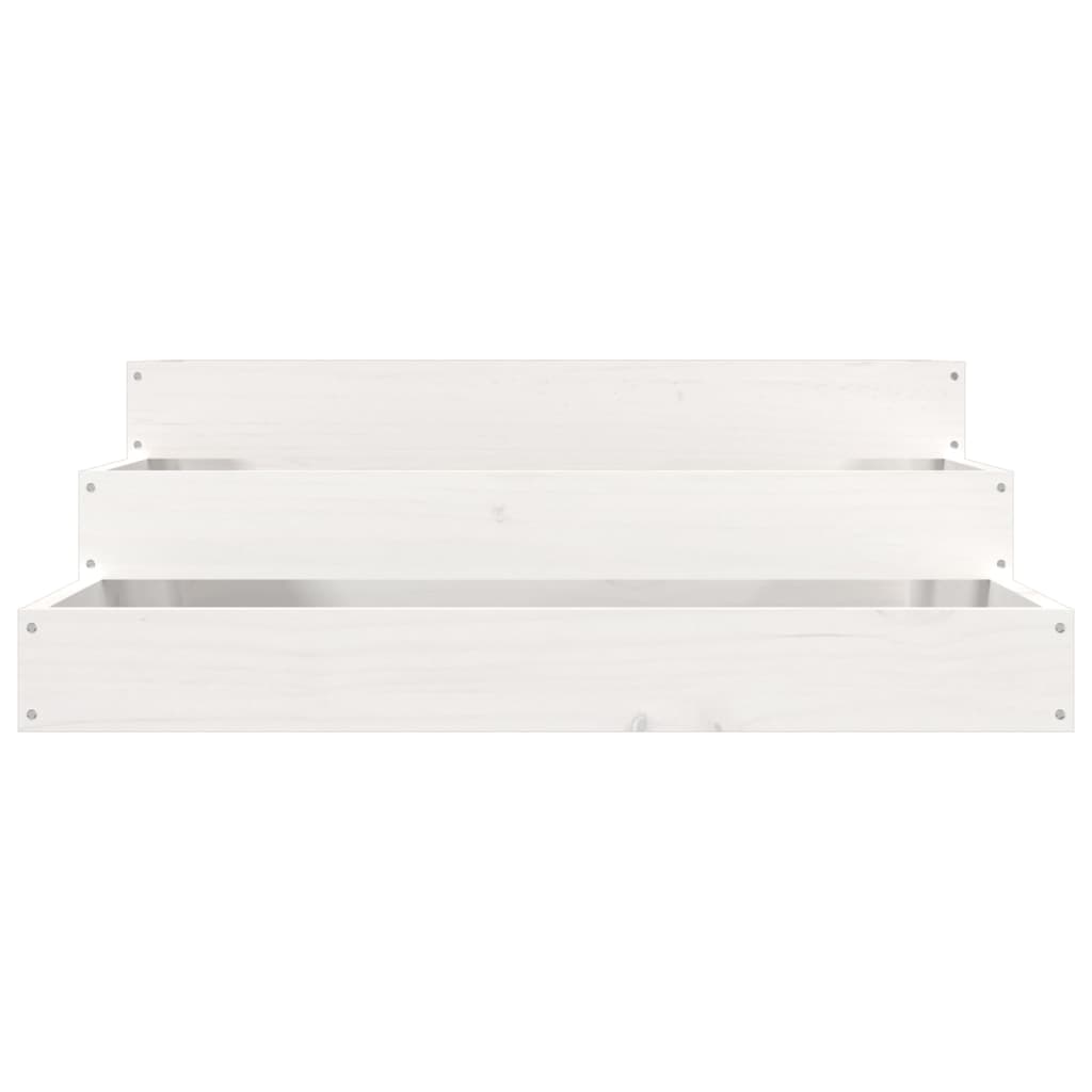 vidaXL Jardinière Blanc 78x78x27 cm Bois de pin Massif