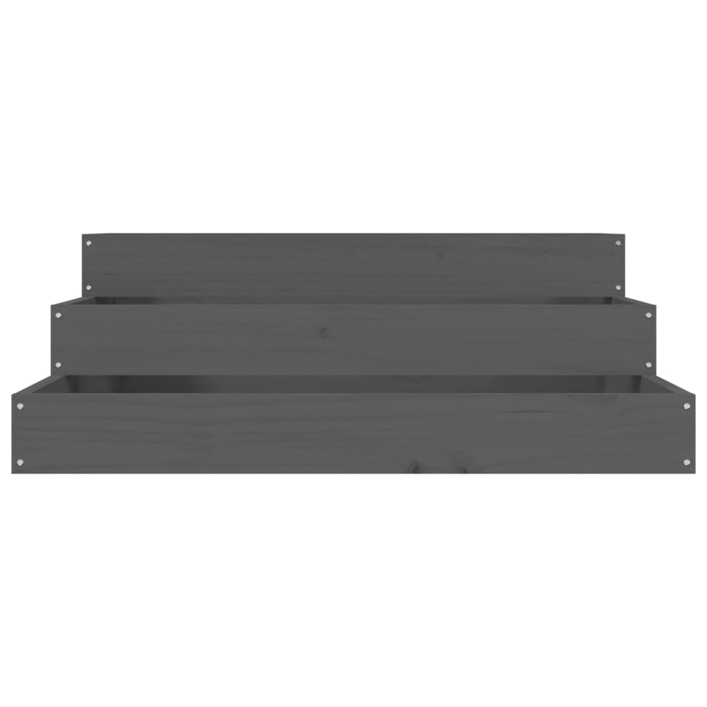 vidaXL Jardinière Gris 78x78x27 cm Bois de pin massif