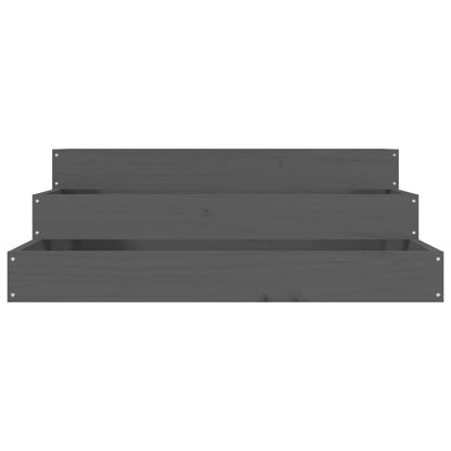 vidaXL Jardinière Gris 78x78x27 cm Bois de pin massif