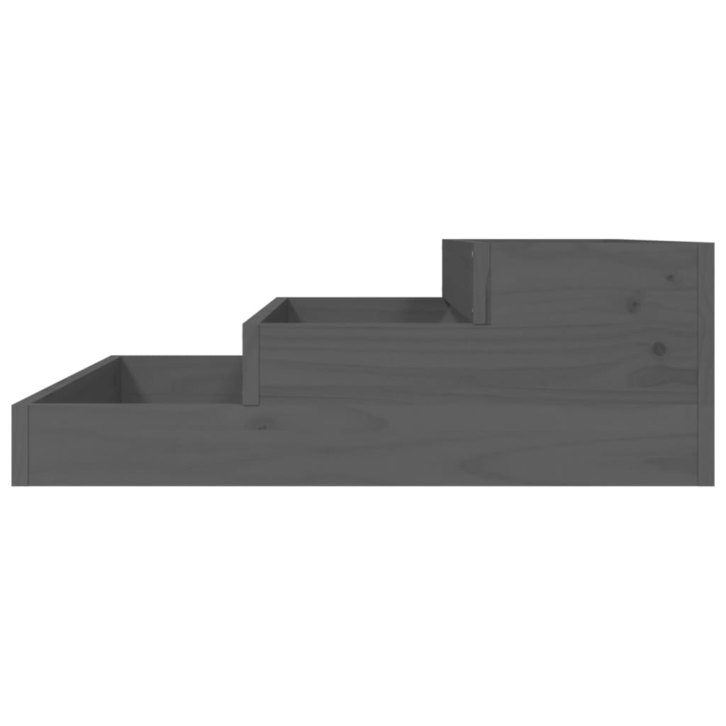 vidaXL Jardinière Gris 78x78x27 cm Bois de pin massif