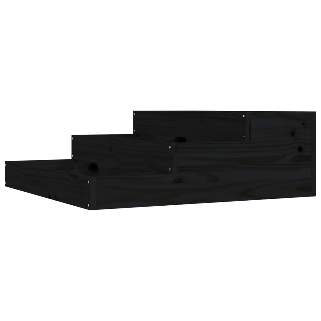 vidaXL Jardinière noire 78x78x27 cm en pin massif