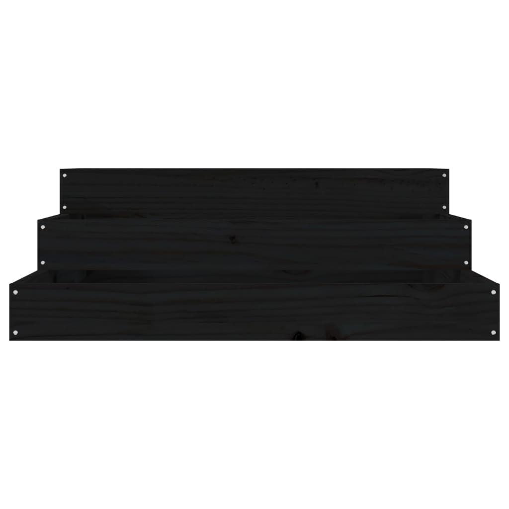vidaXL Jardinière noire 78x78x27 cm en pin massif