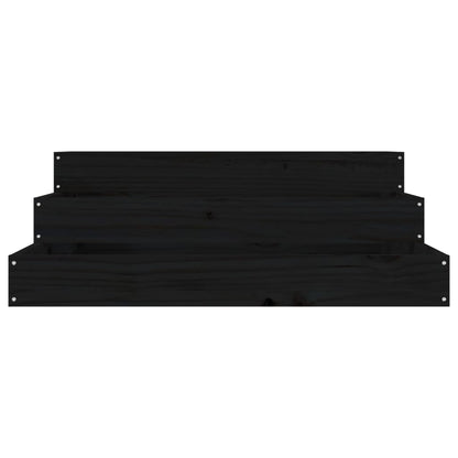 vidaXL Jardinière noire 78x78x27 cm en pin massif