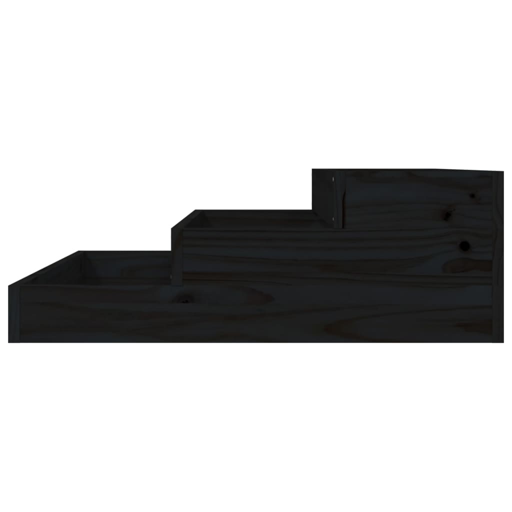 vidaXL Jardinière noire 78x78x27 cm en pin massif