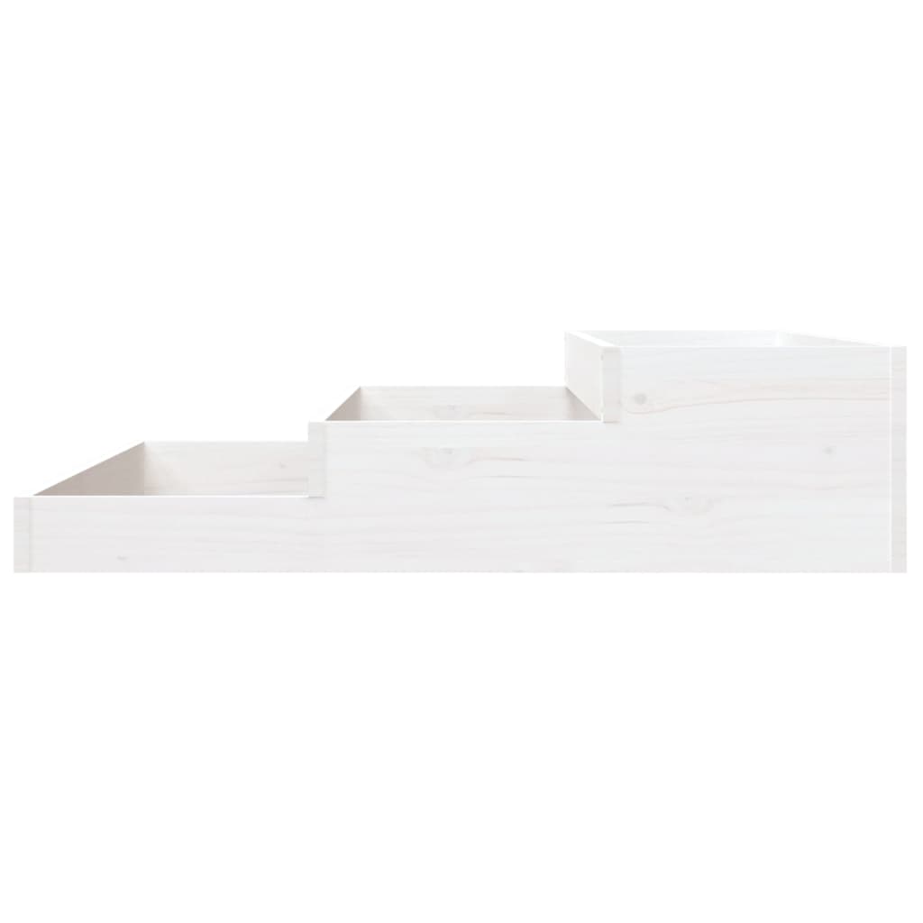 vidaXL Jardinière blanche 107x107x27 cm en bois de pin massif