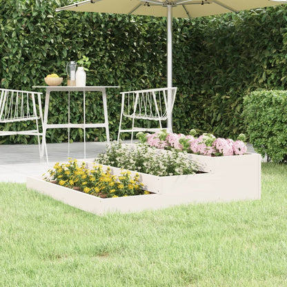 vidaXL Jardinière blanche 107x107x27 cm en bois de pin massif