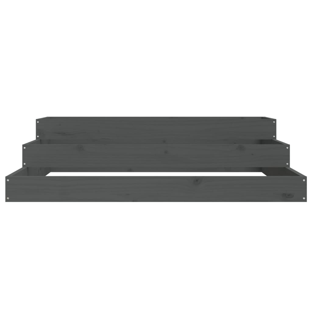vidaXL Jardinière Gris 107x107x27 cm Bois de pin massif