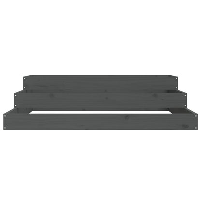 vidaXL Jardinière Gris 107x107x27 cm Bois de pin massif