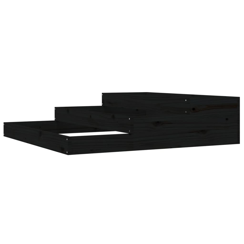 vidaXL Jardinière noire 107x107x27 cm Bois de pin massif