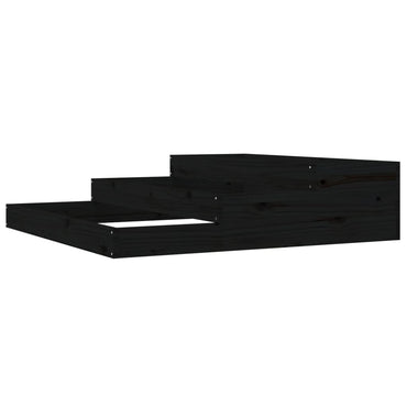 vidaXL Jardinière noire 107x107x27 cm Bois de pin massif