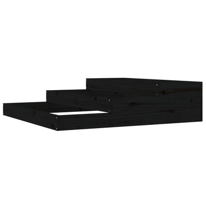 vidaXL Jardinière noire 107x107x27 cm Bois de pin massif