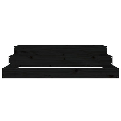 vidaXL Jardinière noire 107x107x27 cm Bois de pin massif