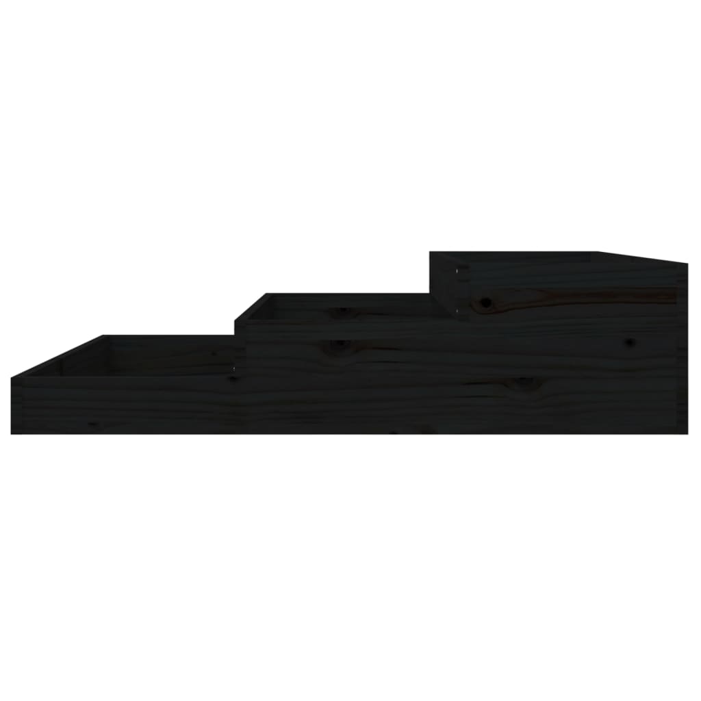 vidaXL Jardinière noire 107x107x27 cm Bois de pin massif