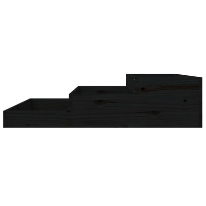vidaXL Jardinière noire 107x107x27 cm Bois de pin massif