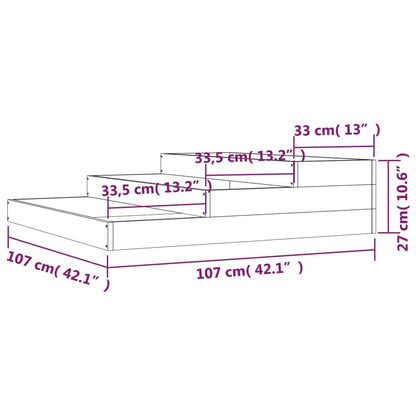 vidaXL Jardinière noire 107x107x27 cm Bois de pin massif