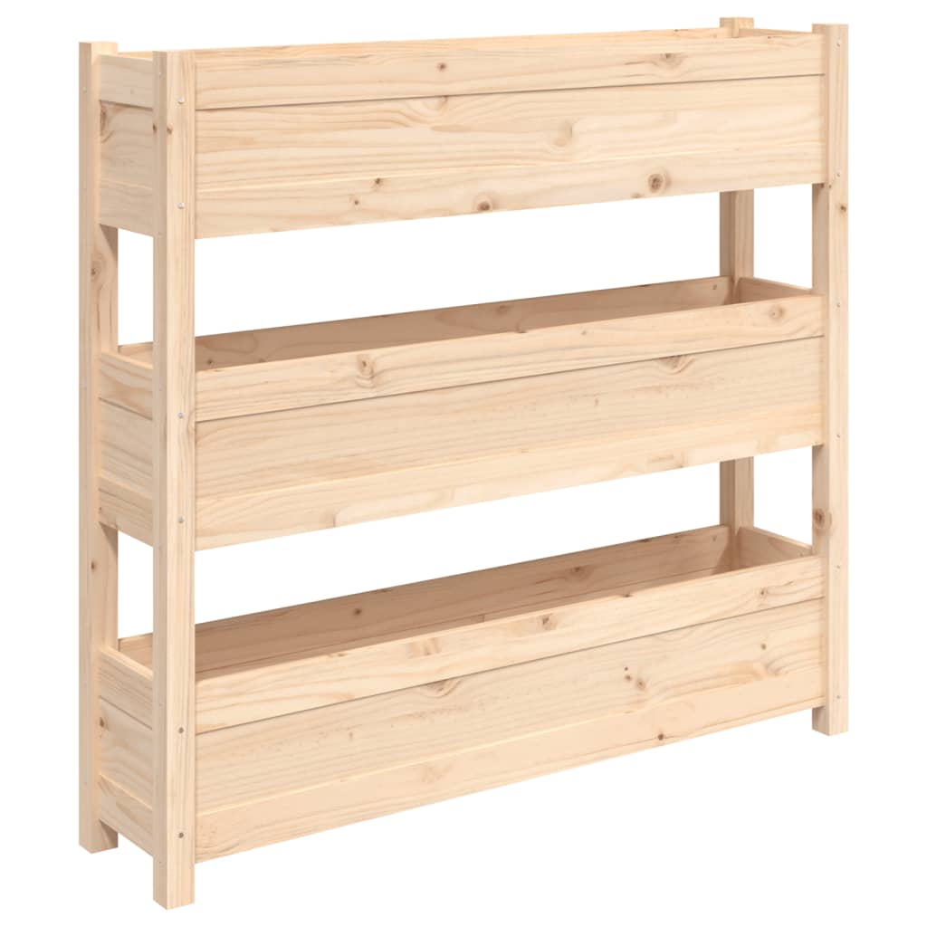 vidaXL Jardinière 112x25x104,5 cm Bois de pin massif