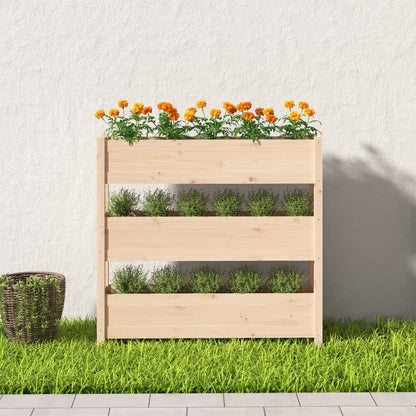 vidaXL Jardinière 112x25x104,5 cm Bois de pin massif