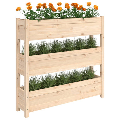 vidaXL Jardinière 112x25x104,5 cm Bois de pin massif