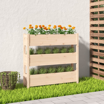 vidaXL Jardinière 112x25x104,5 cm Bois de pin massif