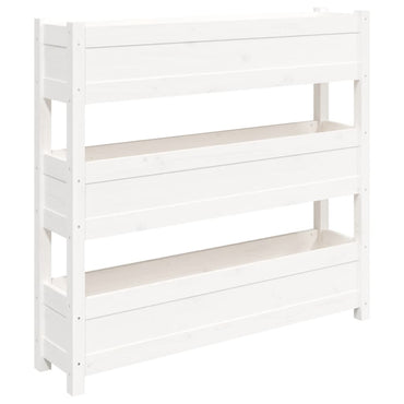 vidaXL Jardinière Blanc 112x25x104,5 cm Bois de pin massif