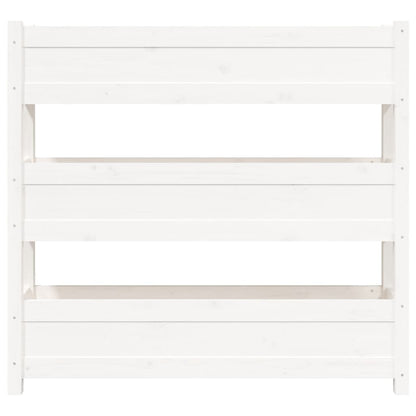 vidaXL Jardinière Blanc 112x25x104,5 cm Bois de pin massif