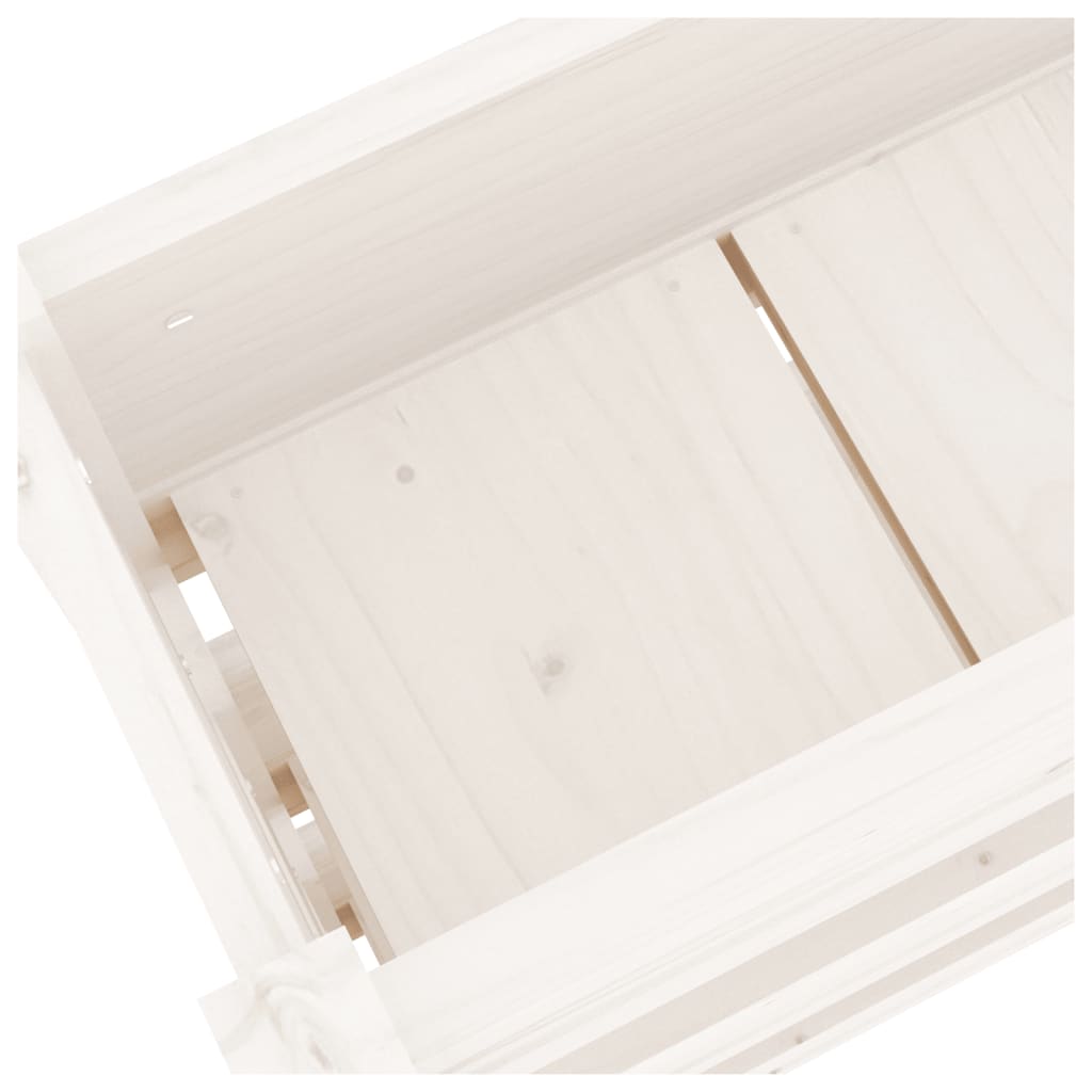 vidaXL Jardinière Blanc 112x25x104,5 cm Bois de pin massif