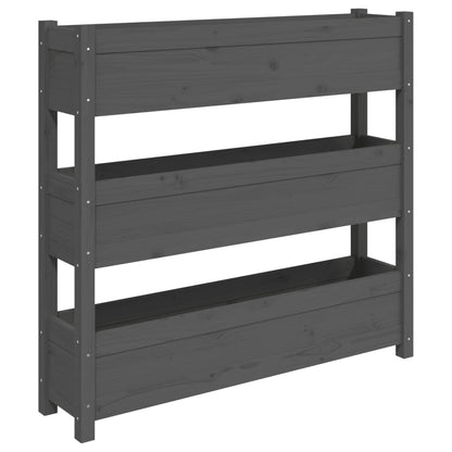vidaXL Jardinière grise 112x25x104,5 cm en pin massif