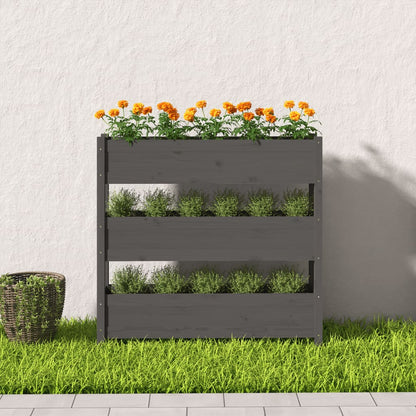 vidaXL Jardinière grise 112x25x104,5 cm en pin massif