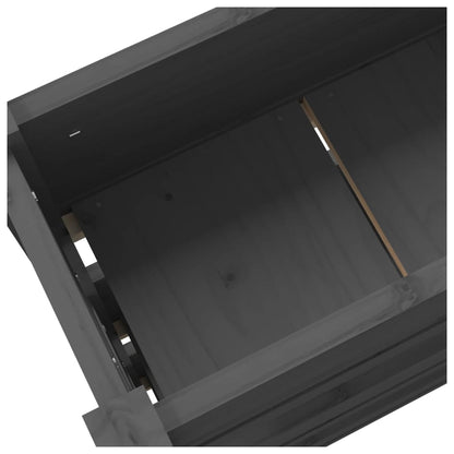 vidaXL Jardinière grise 112x25x104,5 cm en pin massif