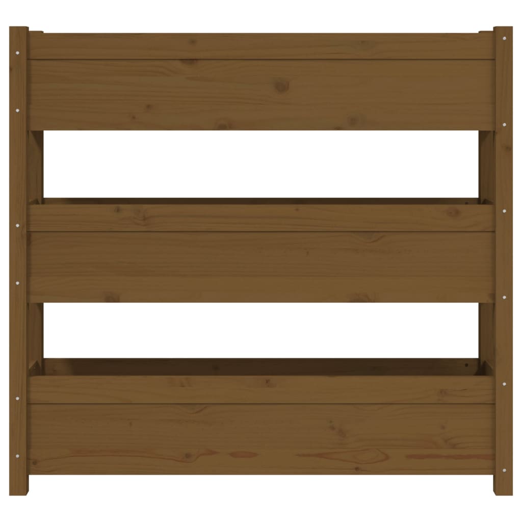 vidaXL Jardinière Bois de pin massif Marron miel 112x25x104,5 cm