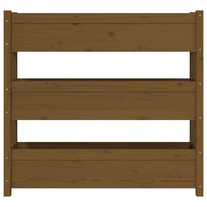 vidaXL Jardinière Bois de pin massif Marron miel 112x25x104,5 cm