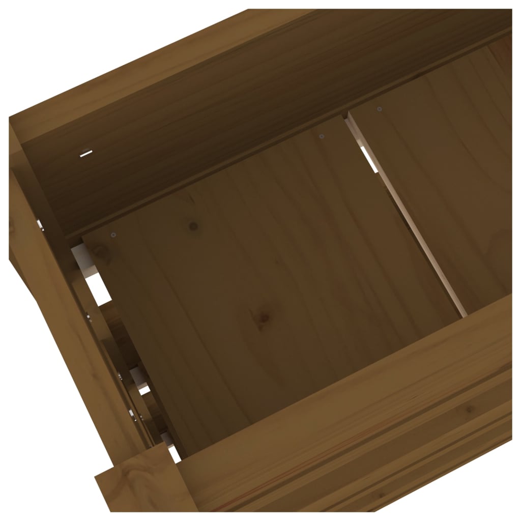 vidaXL Jardinière Bois de pin massif Marron miel 112x25x104,5 cm