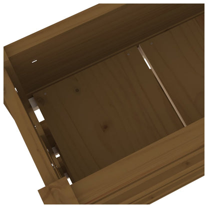 vidaXL Jardinière Bois de pin massif Marron miel 112x25x104,5 cm