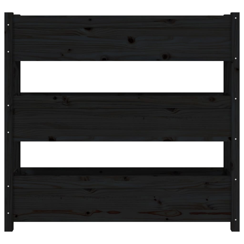 vidaXL Jardinière noire 112x25x104,5 cm Bois de pin massif