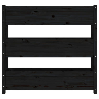 vidaXL Jardinière noire 112x25x104,5 cm Bois de pin massif