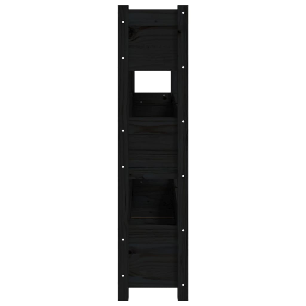 vidaXL Jardinière noire 112x25x104,5 cm Bois de pin massif